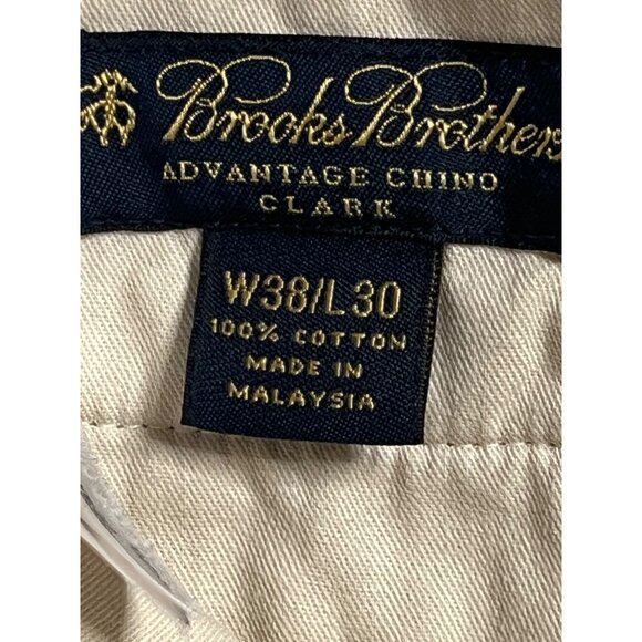 Brooks Brothers Men Advantage Chino Dress Pants W38/L30 Beige 100% Cotton Beige - Picture 14 of 16